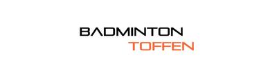 Das Logo eines Badmintonvereins in Toffen (3125, Kanton Bern) zeigt einen klaren Schriftzug in zwei Farben auf hellem Hintergrund.