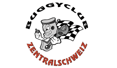 In Beromuenster (6424, Kanton Luzern) zeigt das Vereinslogo eine cartoonhafte Motorfigur mit Werkzeug vor einer karrierten Rennflagge.