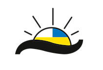 Das Logo des Hinwiler Umweltkreises aus Hinwil (8340, Kanton Zürich) zeigt eine stilisierte Landschaft mit Sonne und farbigen Elementen auf schwarzem Hintergrund.