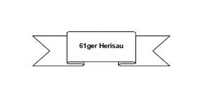 Eine schlichte Grafik zeigt in Herisau (9100, Kanton Appenzell Ausserrhoden) ein Band mit der Aufschrift zum Jahrgang 1961.
