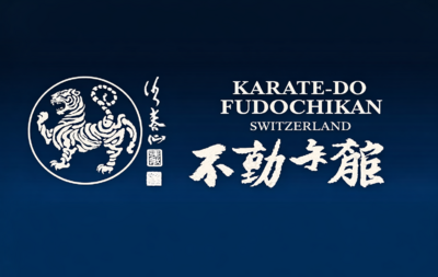 Das Logo von Karate-Do Fudochikan aus Kirchberg (3422, Kanton Bern) zeigt den Schriftzug zusammen mit einem stilisierten Tiger und japanischen Zeichen.