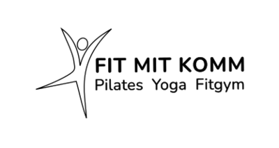 Logo von KOMM – Keep On Moving in Münchenstein (4142, Kanton Baselland) mit Schriftzug und stilisierter Figur.
