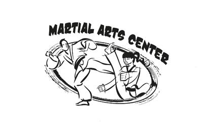 Das Logo des Martial Arts Center zeigt stilisierte Kampfsportfiguren und Trainingsszenen in Dielsdorf 8157 im Kanton Zürich auf hellem Hintergrund.