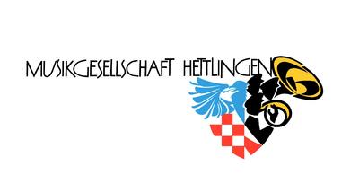 Das Logo der Musikgesellschaft zeigt einen stilisierten Bläser mit farbigem Wappen und Schriftzug für Dägerlen (8442, Kanton Zürich).