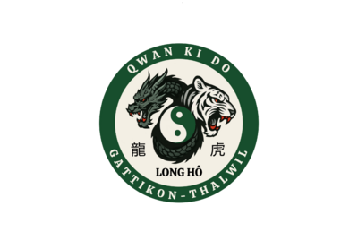 Das Logo des Qwan Ki Do Club „Long Ho“ Gattikon - Thalwil zeigt einen Drachen und einen Tiger um das Yin-und-Yang-Symbol. Es steht für den Verein in Thalwil (8800, Kanton Zürich), der traditionelle vietnamesische Kampfkunst für Kinder, Jugendliche und Erwachsene vermittelt.