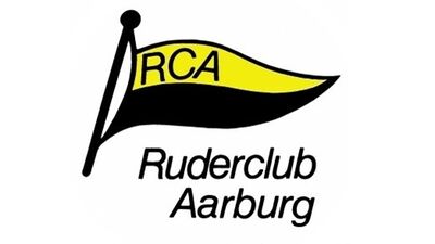 Das Logo des Ruderclub Aarburg (4663, Kanton Aargau) zeigt eine gelb-schwarze Vereinsflagge mit der Abkürzung RCA über dem Schriftzug des Clubs.