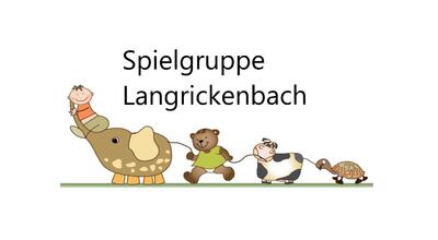 Das Logo der Spielgruppe Langrickenbach in St.Gallen (8585, Kanton Thurgau) zeigt gezeichnete Kinder und Tiere in freundlicher Gestaltung.