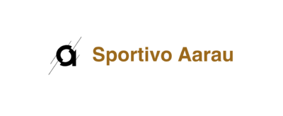 Das Logo von Sportivo Aarau zeigt in Aarau (5000, Kanton Aargau) einen Schriftzug auf schwarzem Hintergrund mit stilisiertem Symbol.