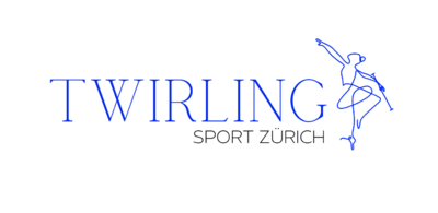 Das Logo von Twirling Sport Zürich zeigt eine stilisierte Figur in Bewegung neben dem Schriftzug und verweist auf den Verein in Dübendorf (8600, Kanton Zurich).