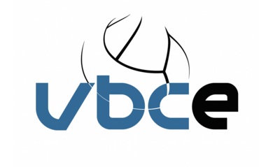 Das Logo des Volleyballvereins in Embrach (8424, Kanton Zürich) zeigt grafische Linien eines Balls über den stilisierten Buchstaben des Vereinsnamens.