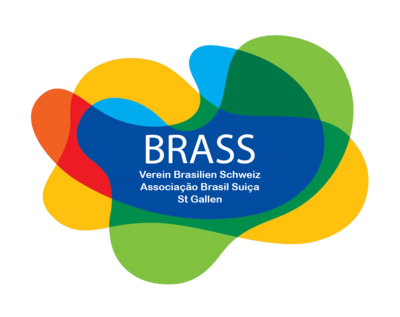 Das farbenfrohe Logo des Verein Brass in St Gallen (9000, Kanton St Gallen) zeigt den Schriftzug BRASS auf blauem Hintergrund mit bunten Formen.