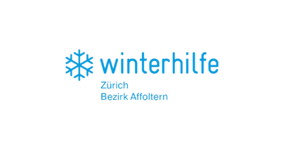 Das Logo der Winterhilfe ist in Affoltern am Albis 8005 im Kanton Zurich mit Schneeflockensymbol und Schriftzug auf dunklem Hintergrund dargestellt.